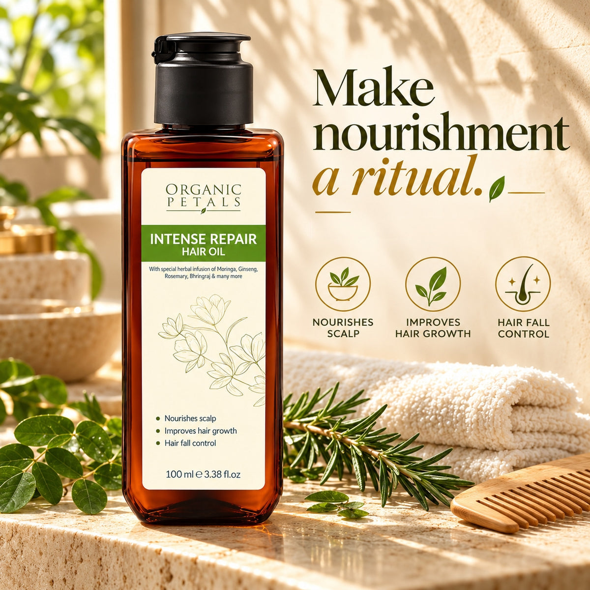 Intense Repair Hair Oil – Nourishes Scalp, Controls Hair Fall & Promotes Healthy Hair Growth