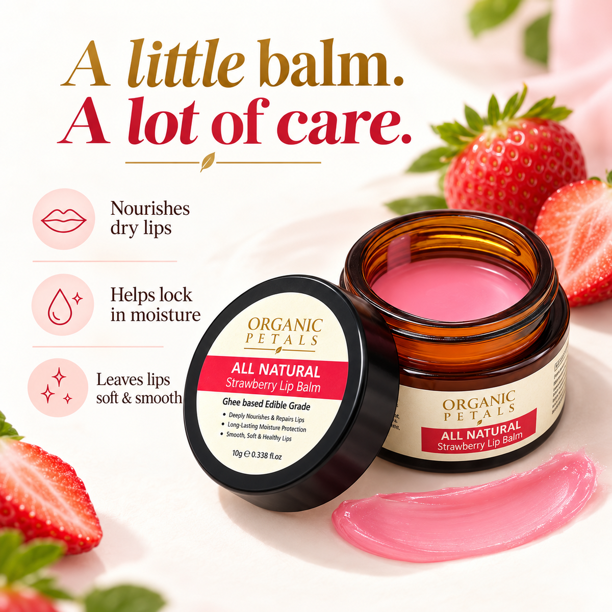 Organic Petals Lip Balm – Ghee Based
