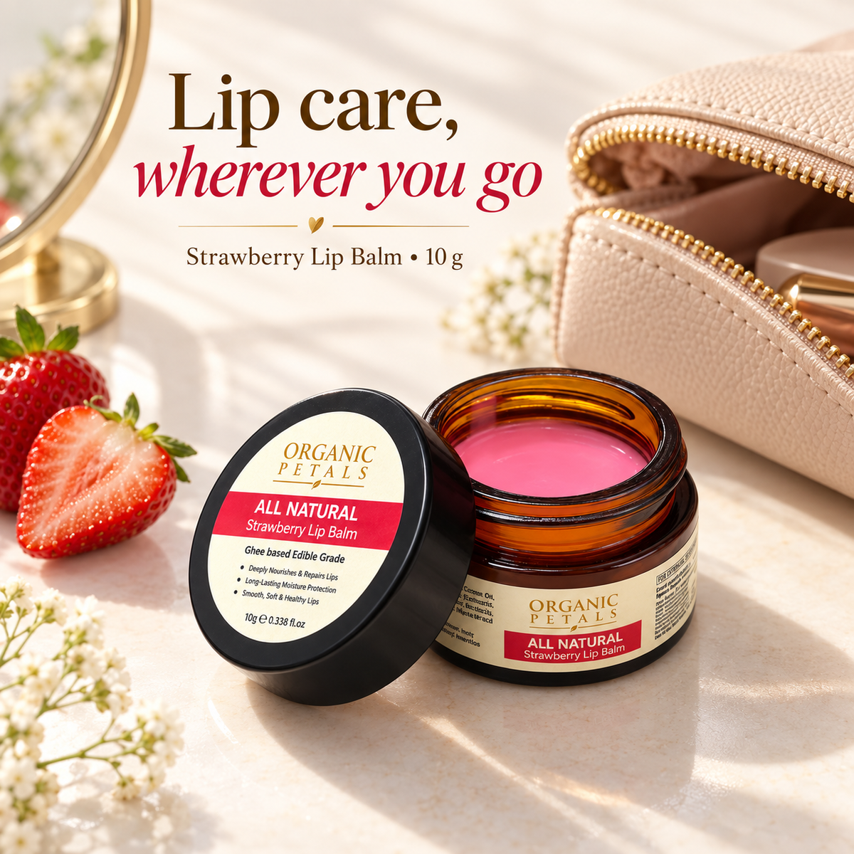 Organic Petals Lip Balm – Ghee Based